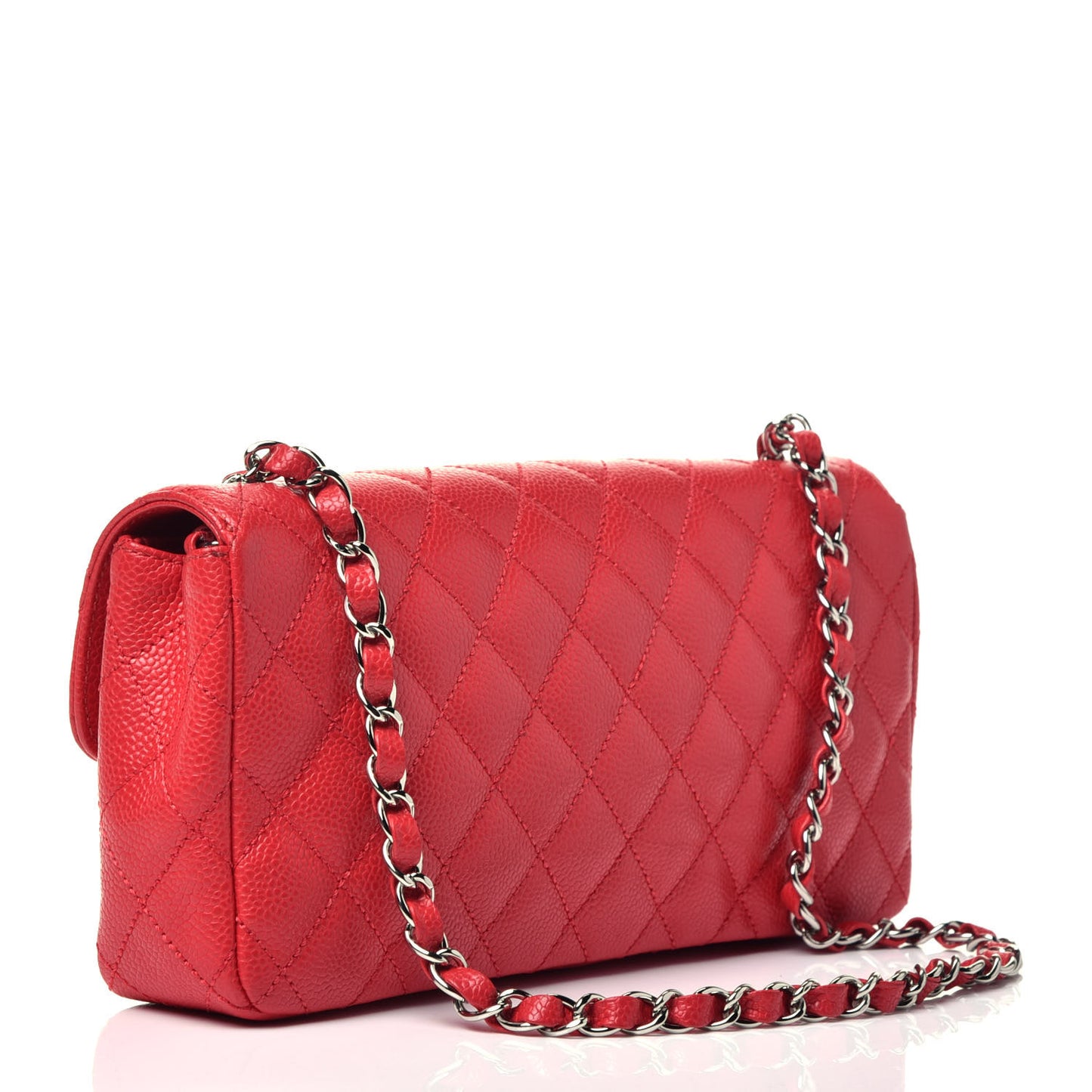Caviar Quilted East West Flap Red