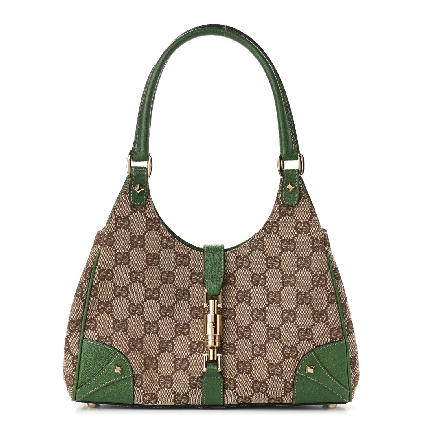 Gucci Monogram Jackie O Hobo Green 1 of 9
