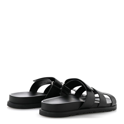 Hermes Calfskin Womens Chypre Sandals 38 Black 5 of 9