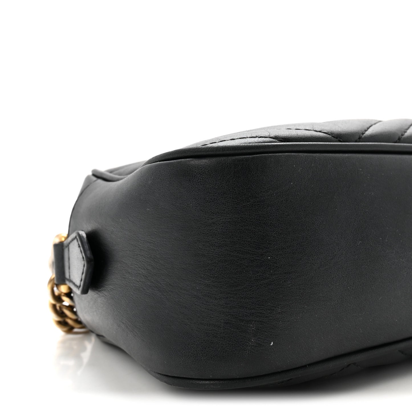 Calfskin Matelasse Small GG Marmont Chain Shoulder Bag Black