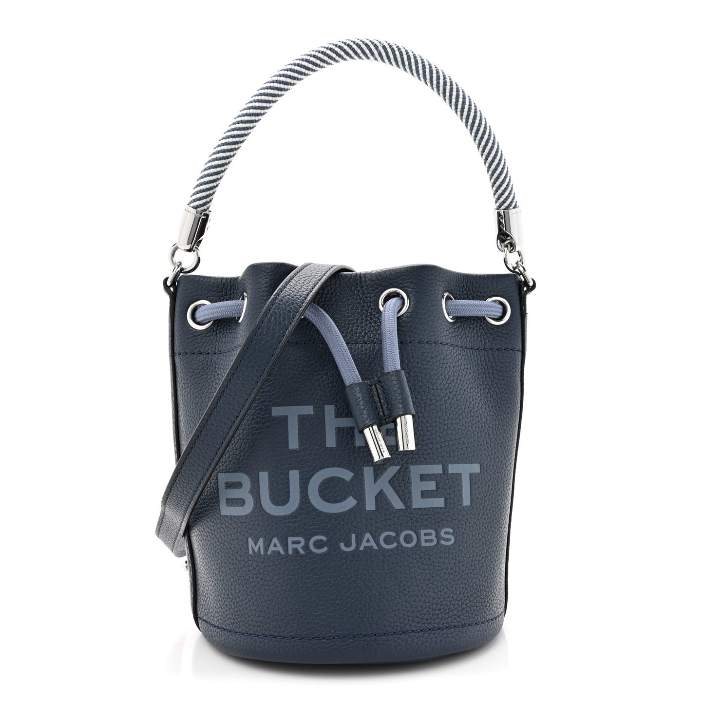 Grained Calfskin Mini The Bucket Bag Blue Sea