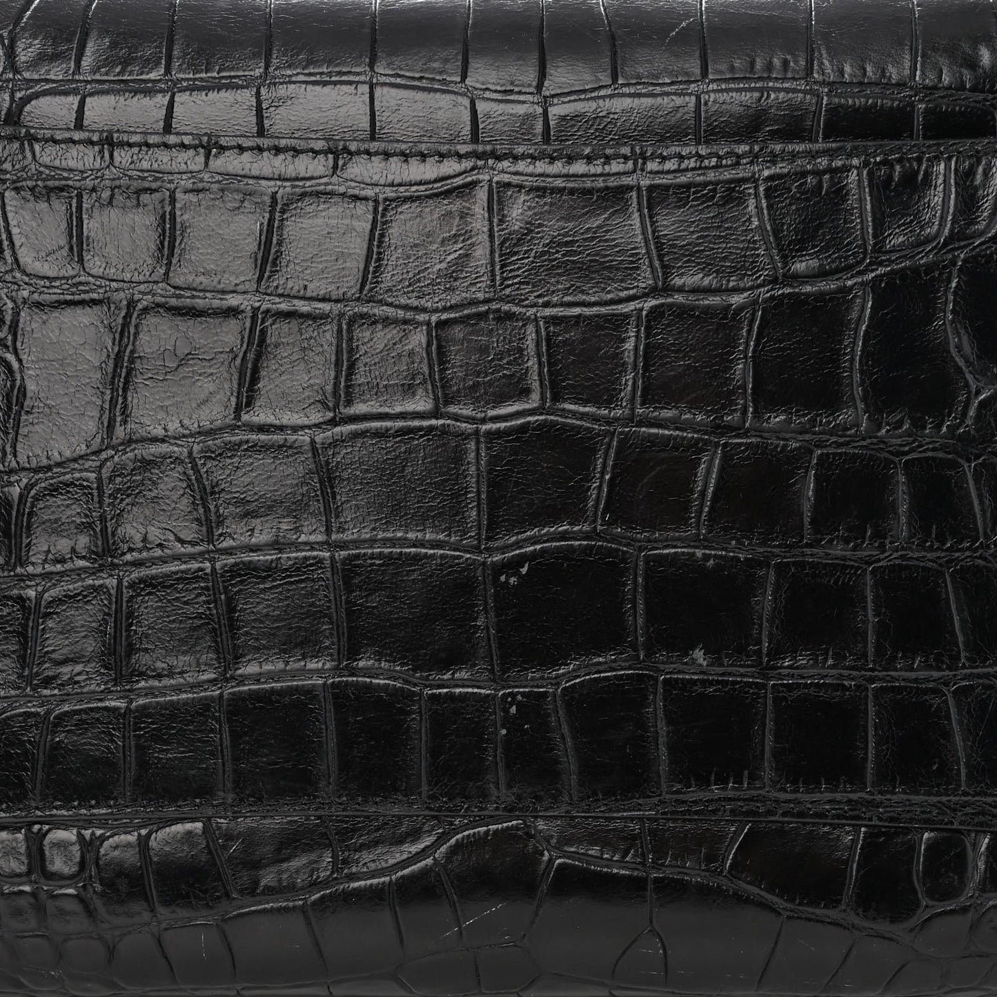 Calfskin Crocodile Embossed Large Antigona Black