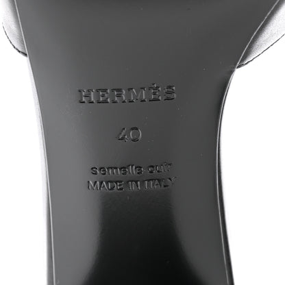 Hermes Calfskin Gigi 50 Sandals 40 Gold Black 8 of 10