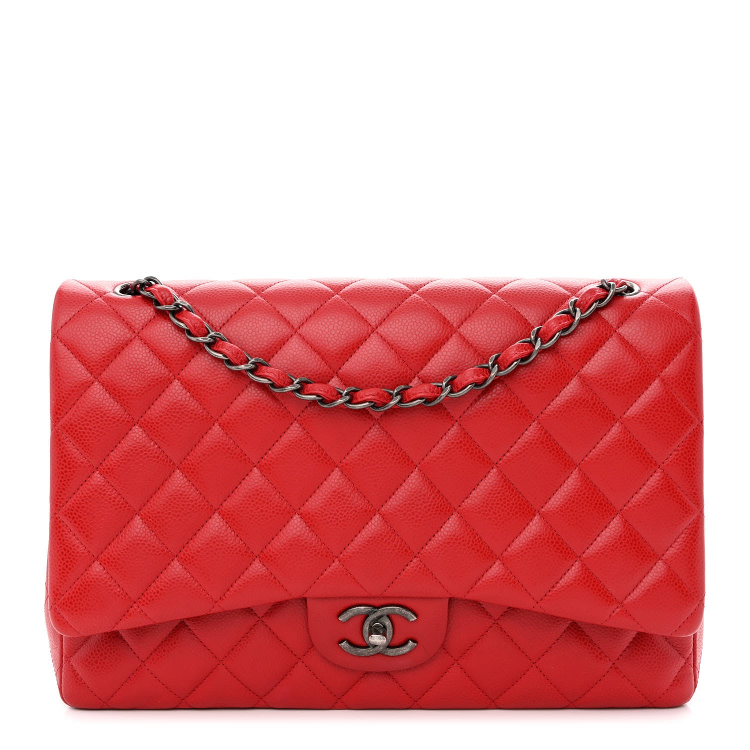 Chanel Caviar Quilted Maxi Double Flap Red 1 of 12