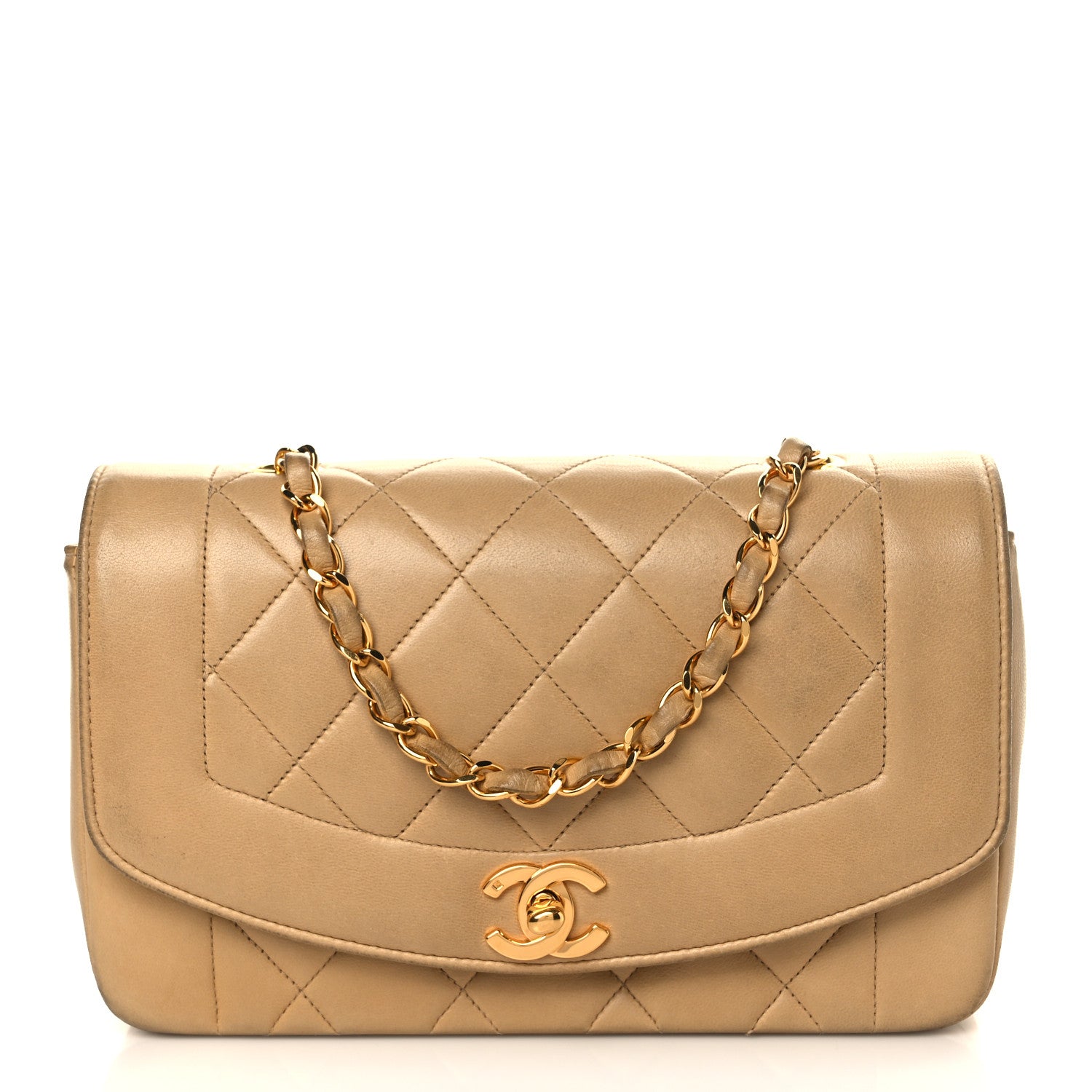 Chanel Lambskin Quilted Small Single Flap Beige 1 of 14