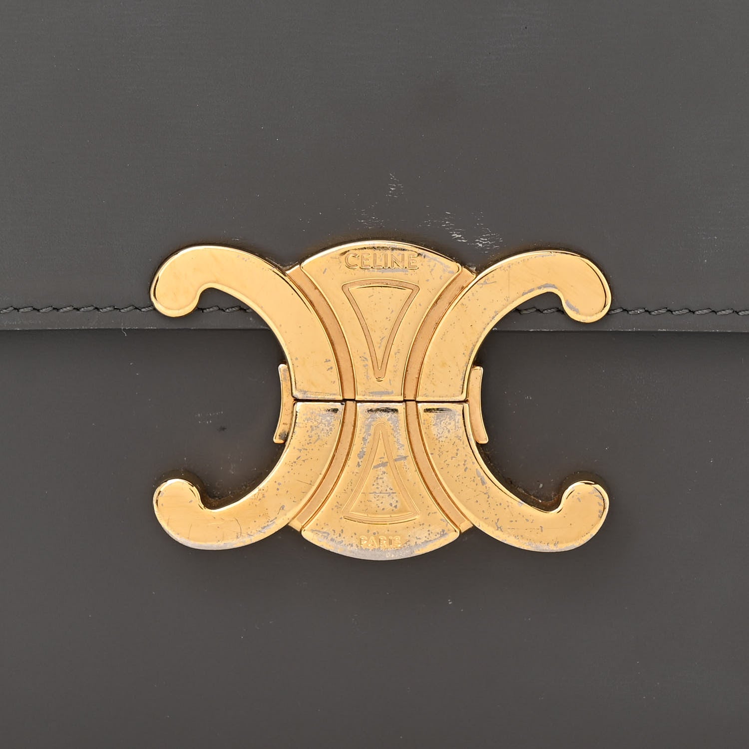 Celine Shiny Calfskin Medium Triomphe Grey 15 of 16