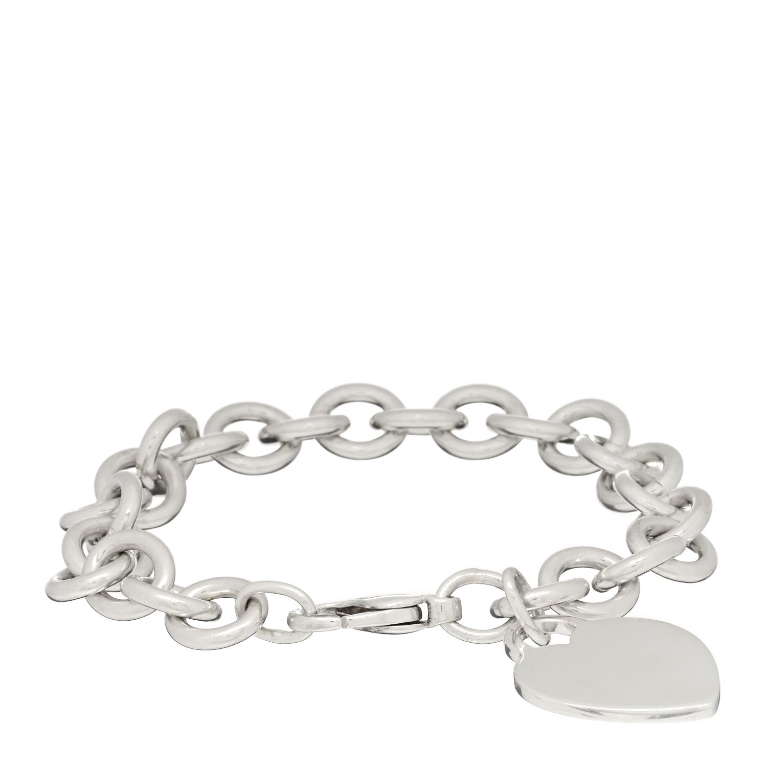 Tiffany Sterling Silver Heart Tag Charm Bracelet 1 of 3
