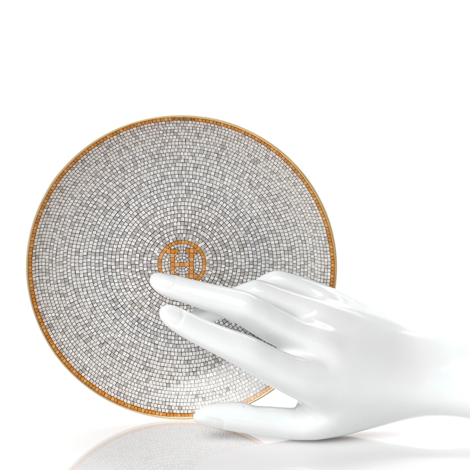 Hermes Porcelain Mosaique Au 24 Bread And Butter Plate Set of 2 Gold 2 of 6