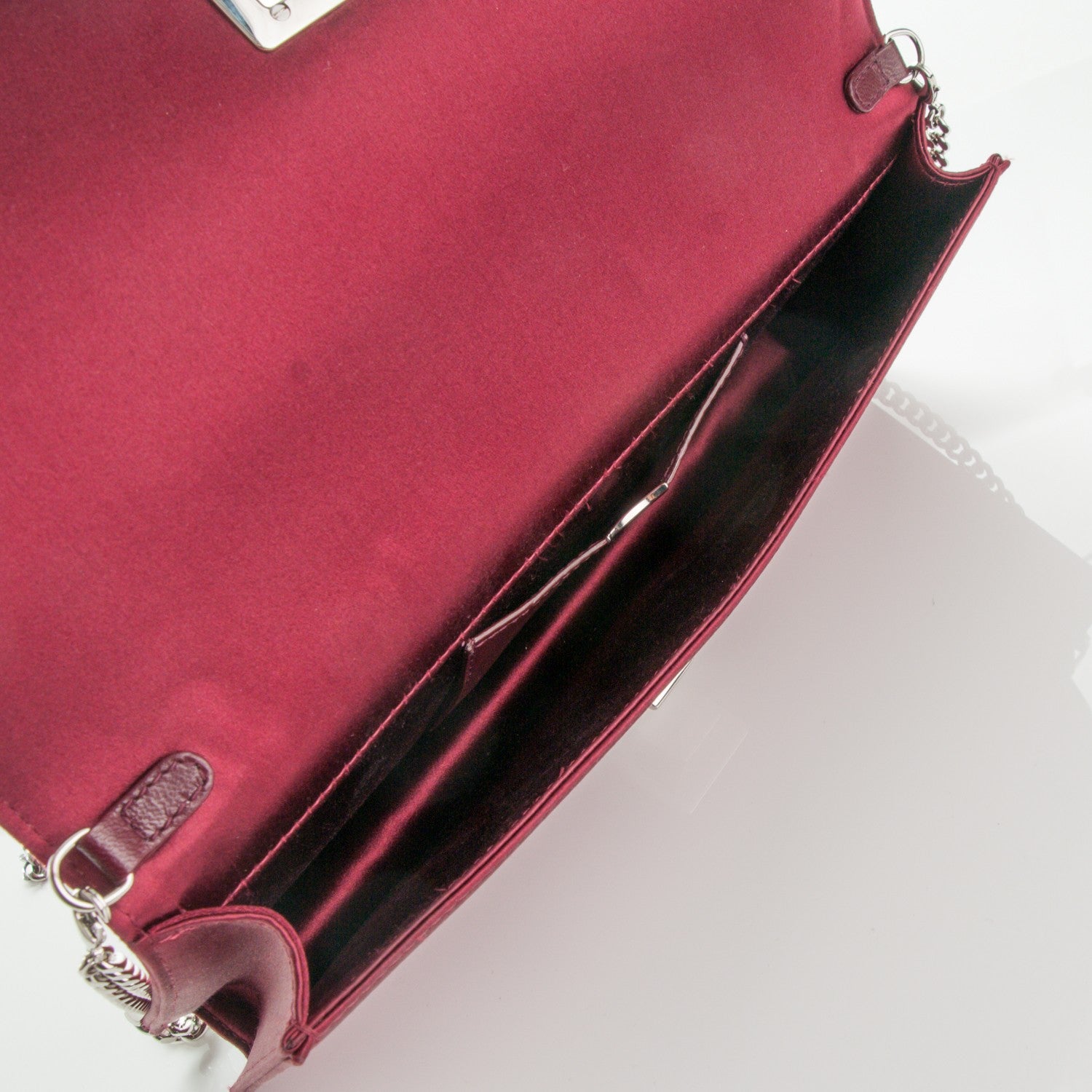 Christian Dior Satin Diorama Pochette Burgundy 5 of 6