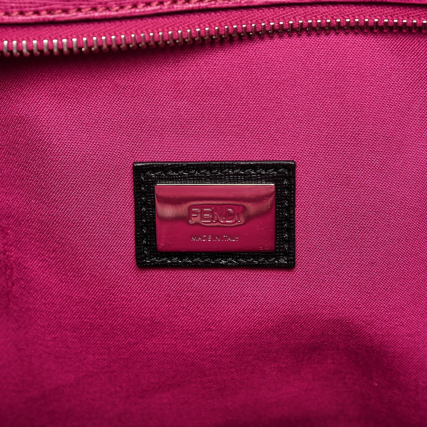 Fendi Vitello Elite Cuoio Monster Buggies Medium Roll Tote Carbone Black Multicolor Magenta 6 of 8