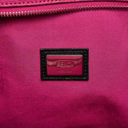 Fendi Vitello Elite Cuoio Monster Buggies Medium Roll Tote Carbone Black Multicolor Magenta 6 of 8