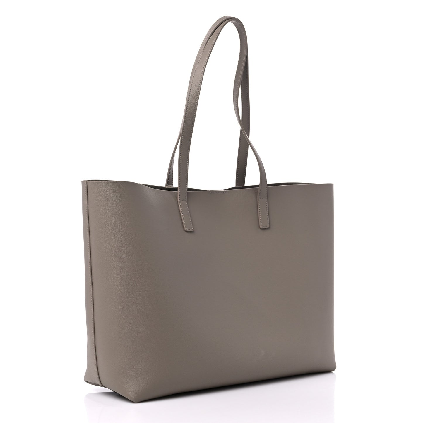 Calfskin Large Shopping Tote Oyster Gray