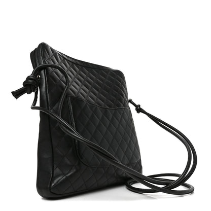 Chanel Calfskin Quilted Large Cambon Messenger Black White 3 of 10