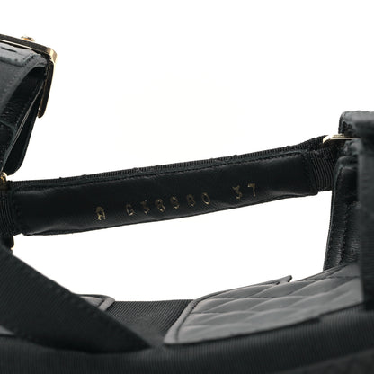 Chanel Grosgrain CC Platform Sandals 37 Black 8 of 9