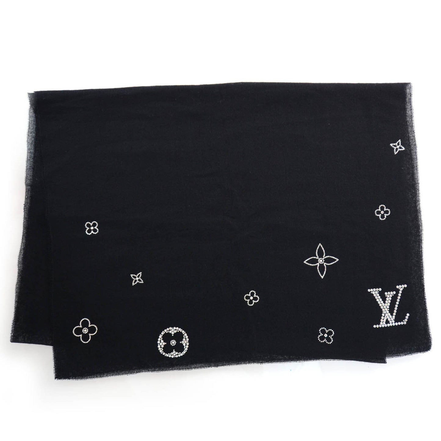 Cashmere Swarovski Crystal Monte Carlo Stole Black