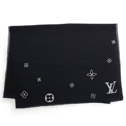 Louis Vuitton Cashmere Swarovski Crystal Monte Carlo Stole Black 2 of 5