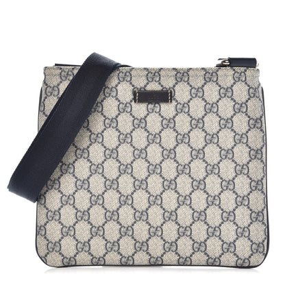 Gucci GG Supreme Monogram Small Flat Messenger Bag Navy 1 of 8