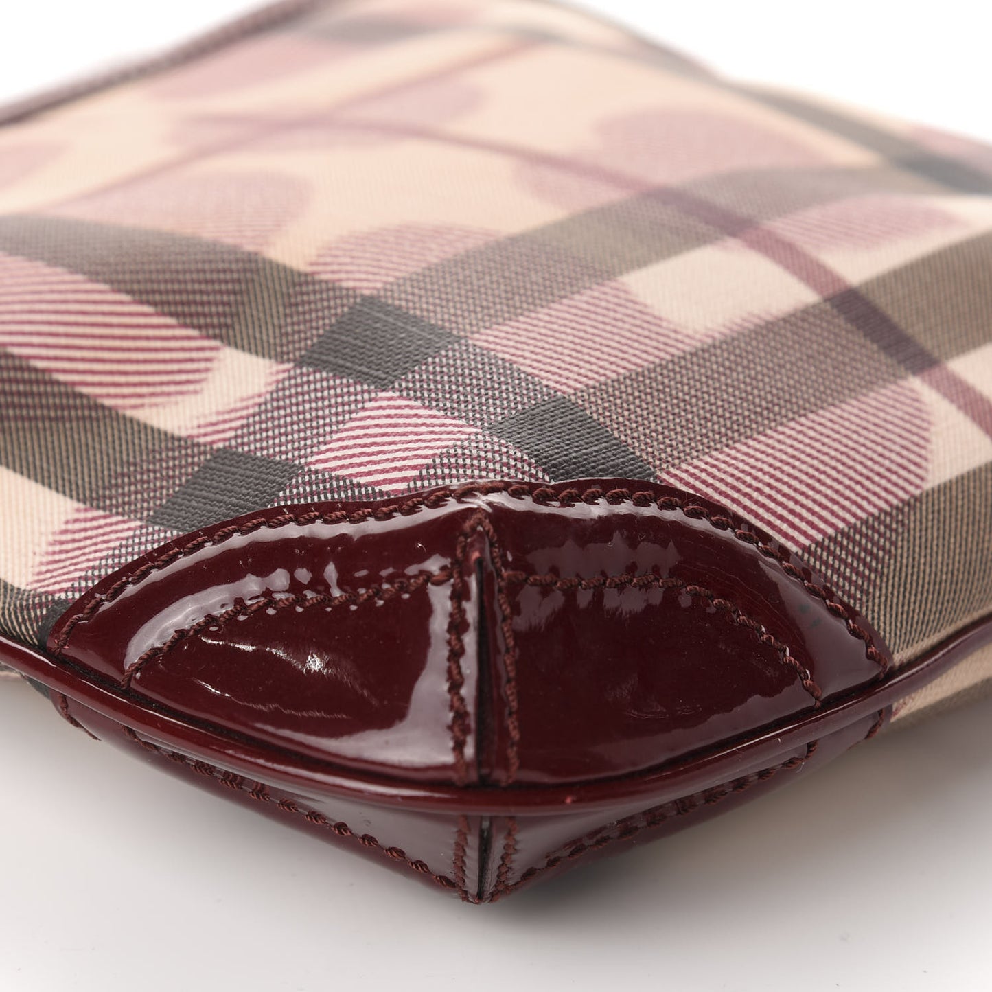 Patent Nova Check Heart Dryden Crossbody Bag Berry Red
