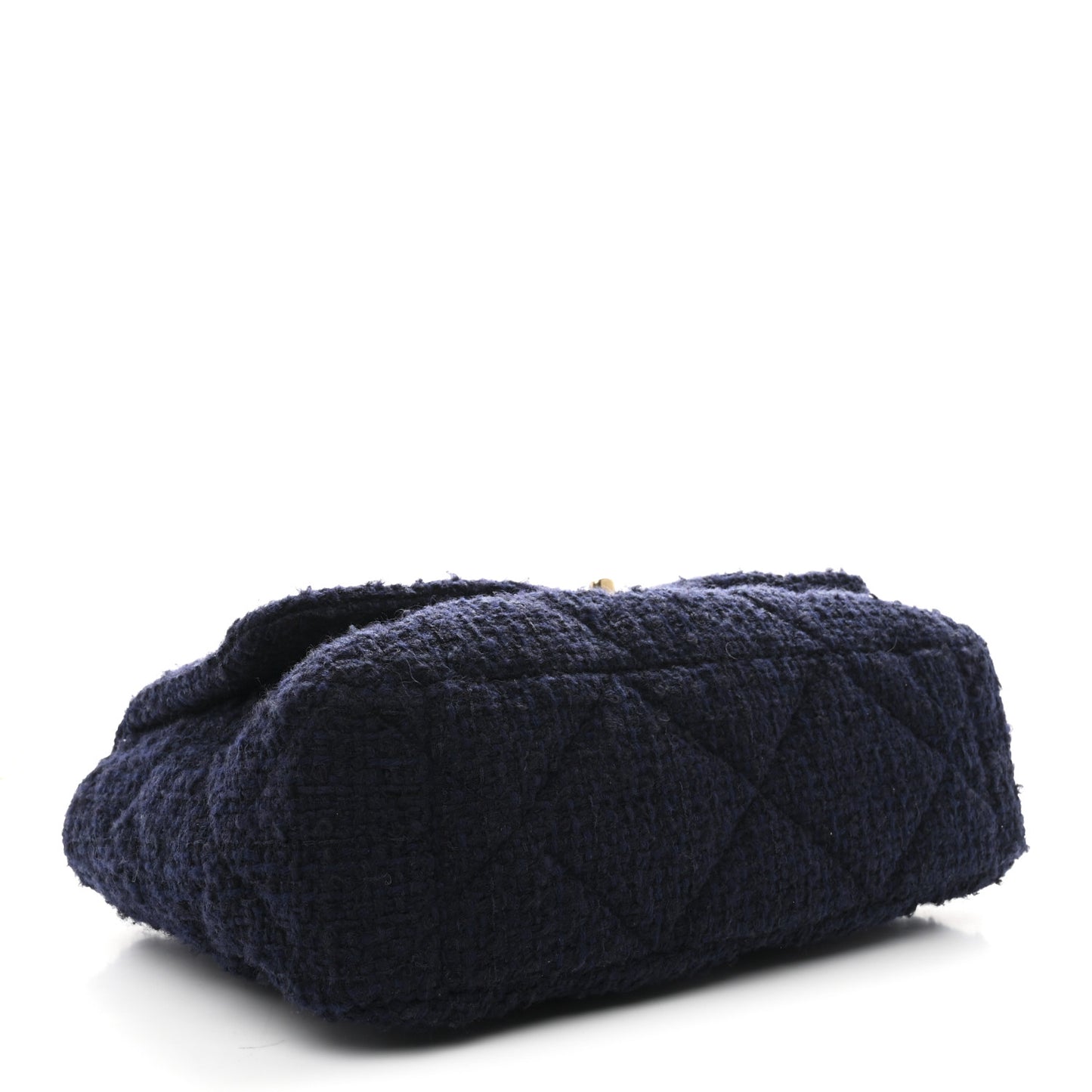 Tweed Quilted Maxi Chanel 19 Flap Navy