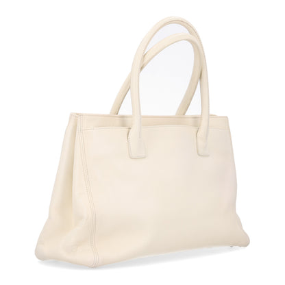Chanel Calfskin Mademoiselle Lock Cerf Executive Shopper Tote White 4 of 12