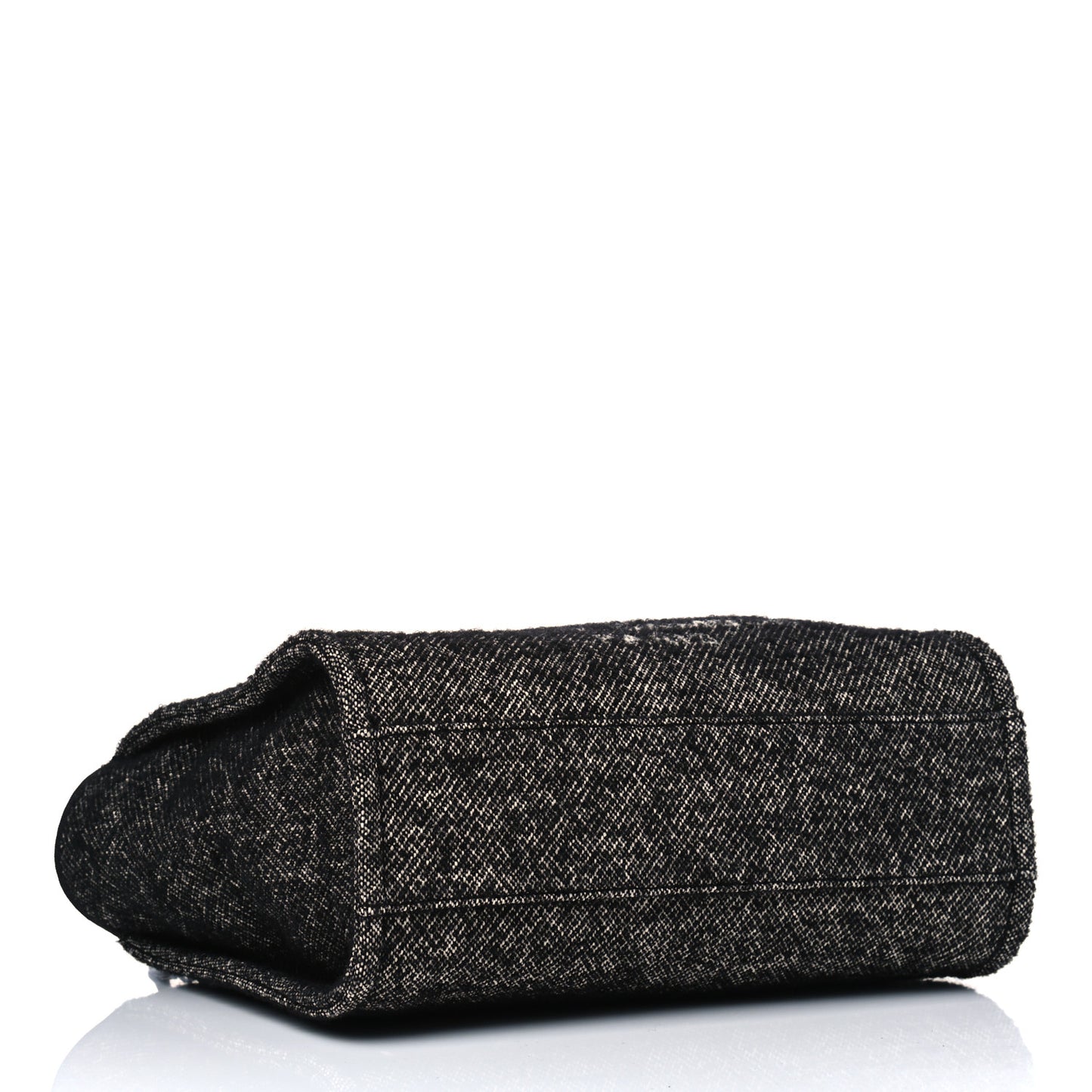 Mixed Fibers Calfskin Small Deauville Tote Black