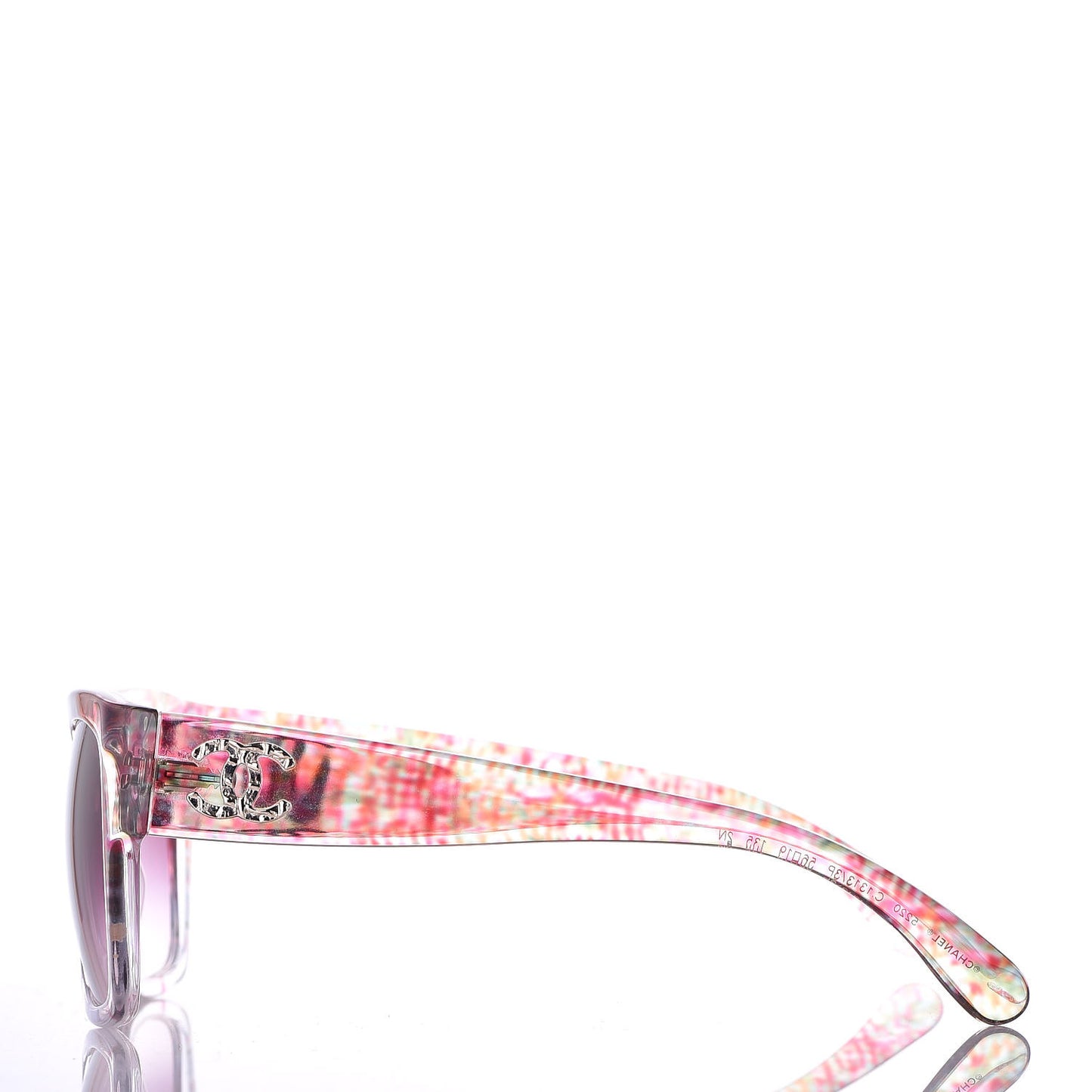 Acetate Multicolor Tweed CC Sunglasses 5220 Pink