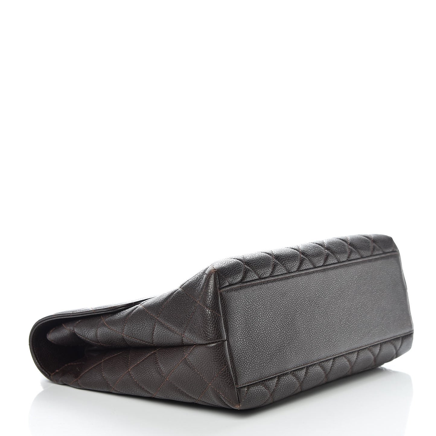 Caviar Quilted Jumbo Kelly Flap Dark Brown
