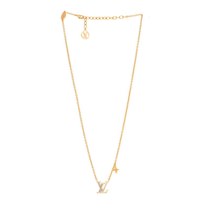 Louis Vuitton Metal Crystal LV Iconic Necklace Gold 3 of 6