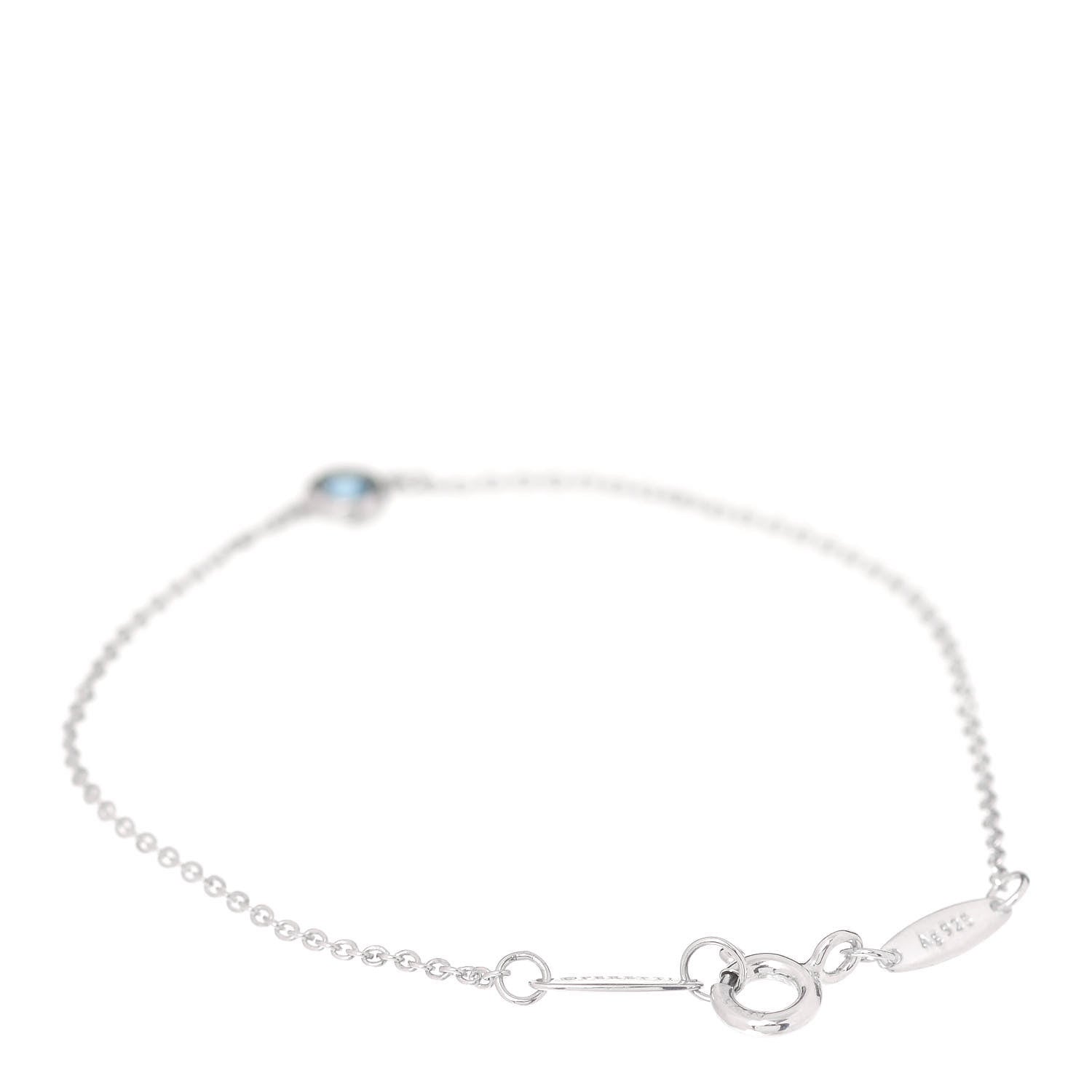Tiffany Sterling Silver Aquamarine Elsa Peretti Color By The Yard Bracelet 2 of 6
