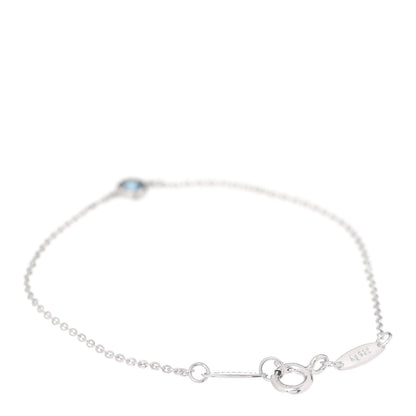 Tiffany Sterling Silver Aquamarine Elsa Peretti Color By The Yard Bracelet 2 of 6