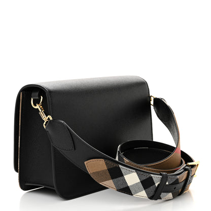 Burberry Derby Calfskin House Check Mackford Crossbody Bag Black 3 of 9