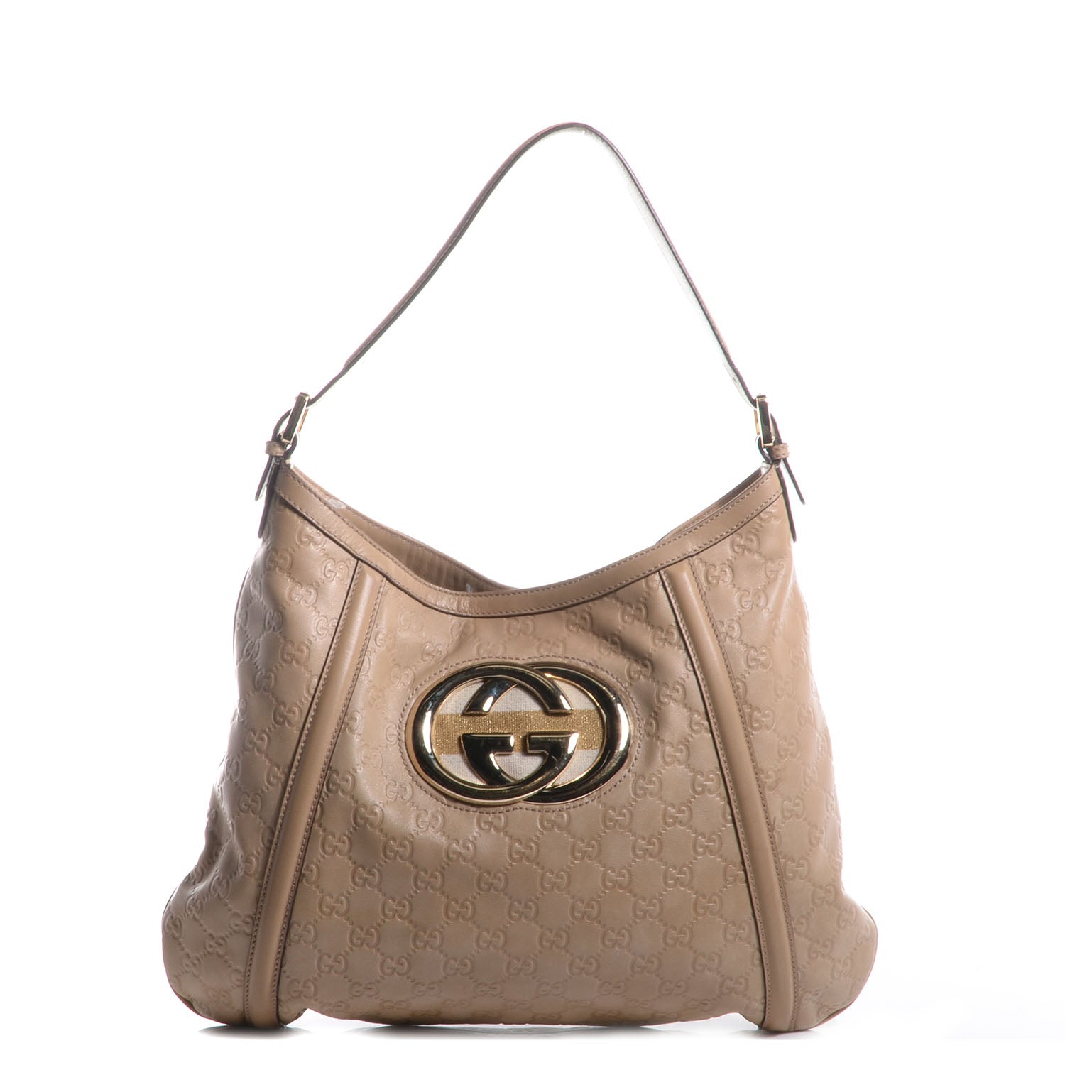 Gucci Guccissima Medium Britt Hobo Beige 1 of 7