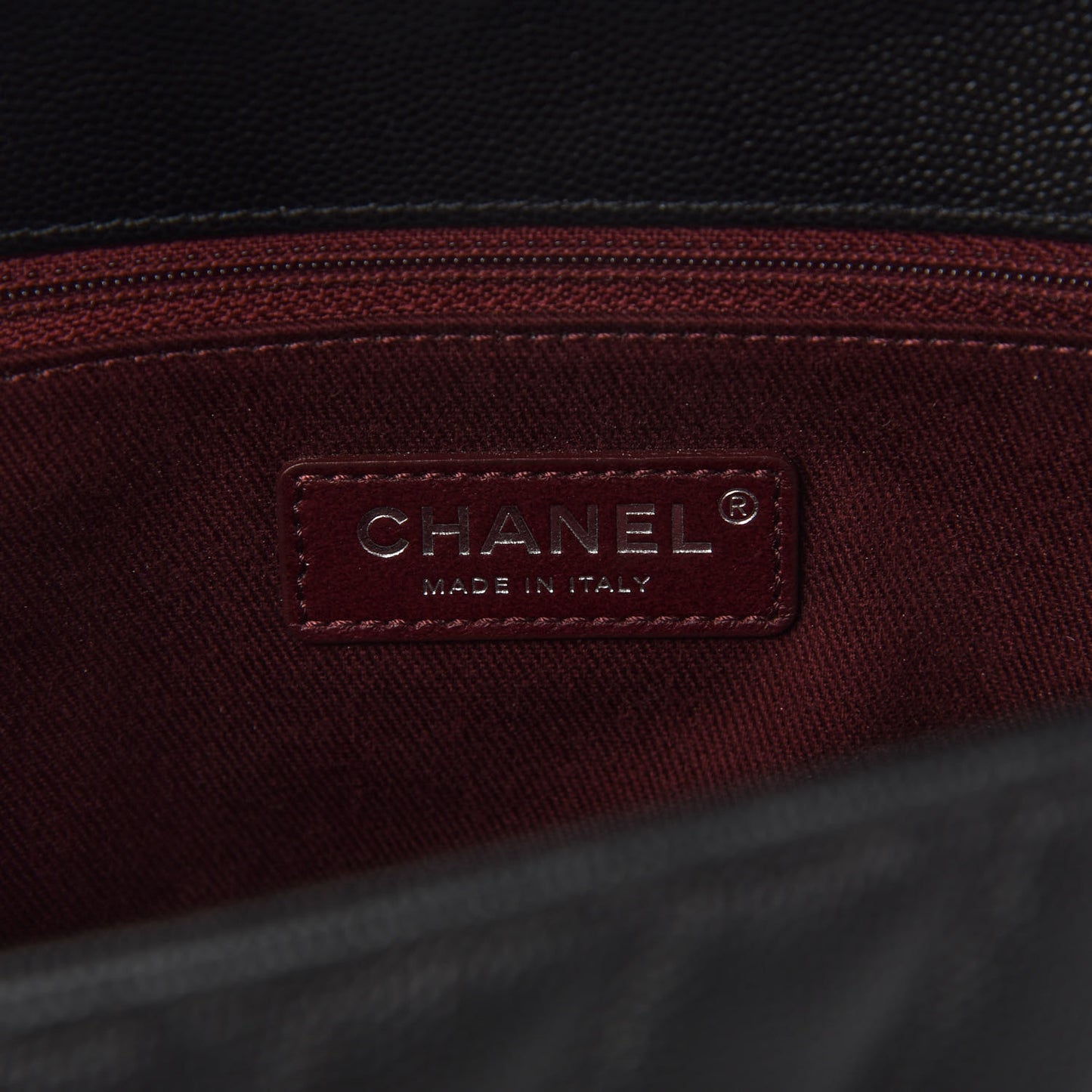 Caviar Chevron Quilted Medium Coco Handle Flap Black