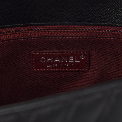Chanel Caviar Chevron Quilted Medium Coco Handle Flap Black 8 of 10