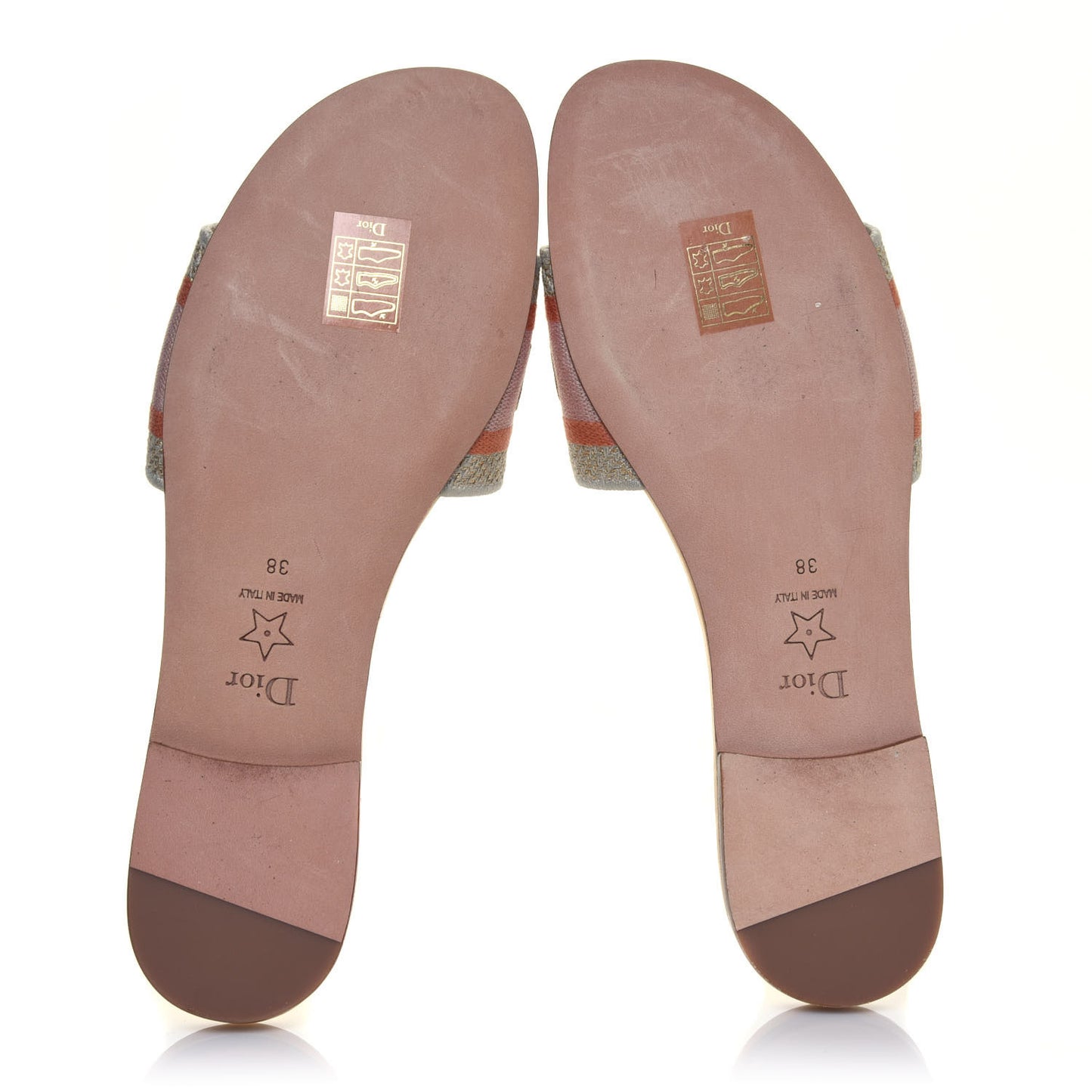 Canvas Lurex Embroidered Dway Flat Slide Sandals 38 Platinum