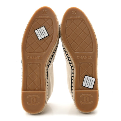 Chanel Fabric Biarritz CC Espadrilles 36 Beige Black 6 of 10