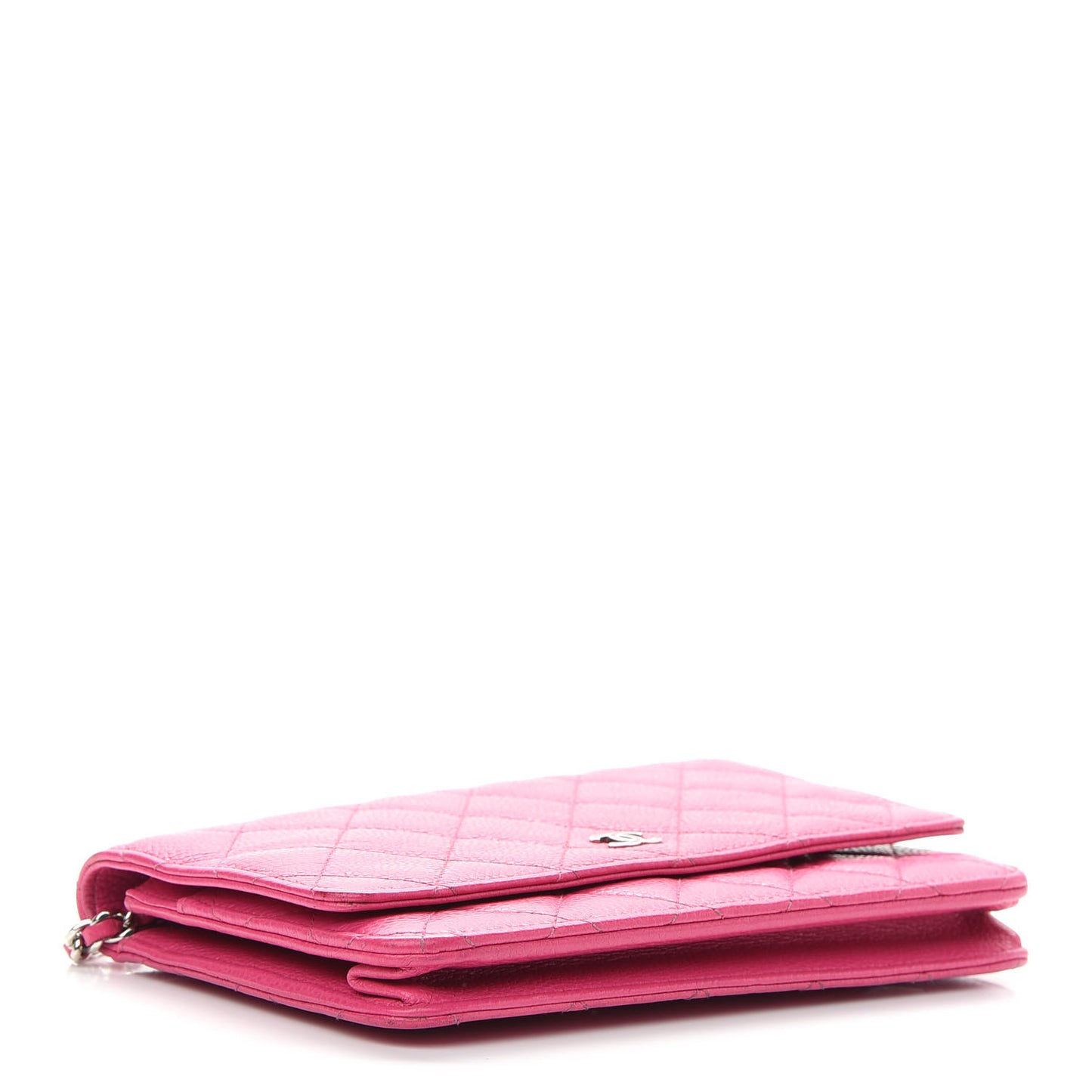Caviar Quilted Wallet On Chain WOC Fuchsia