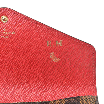 Louis Vuitton Damier Ebene Josephine Wallet Red 9 of 9
