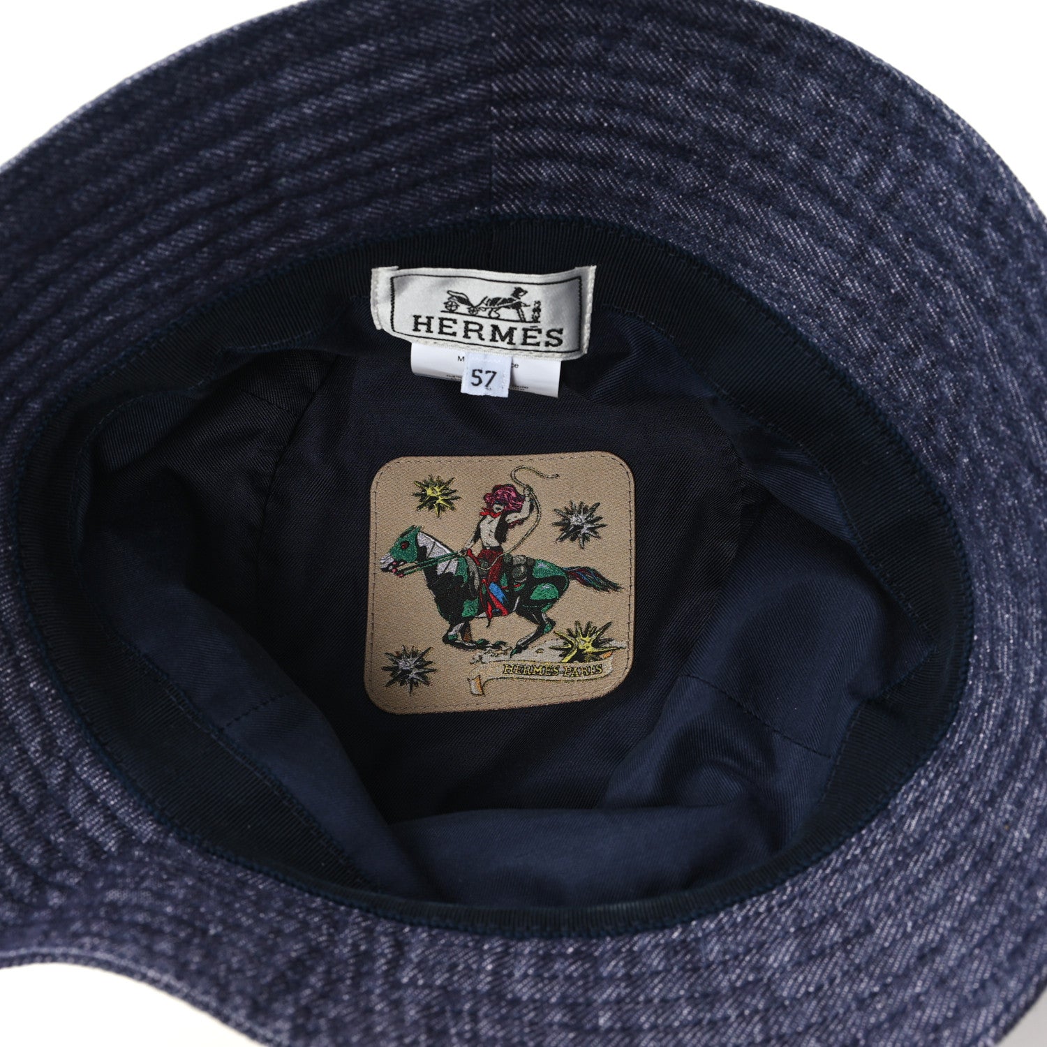 Hermes Denim Eden Bucket Hat 57 Indigo 7 of 8