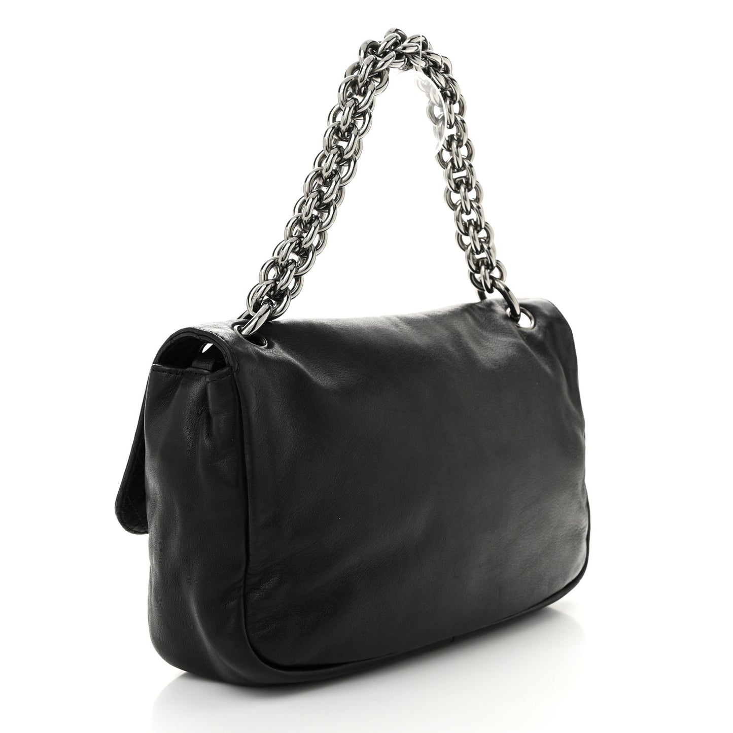 Lambskin Medium Soft and Chain Flap Black