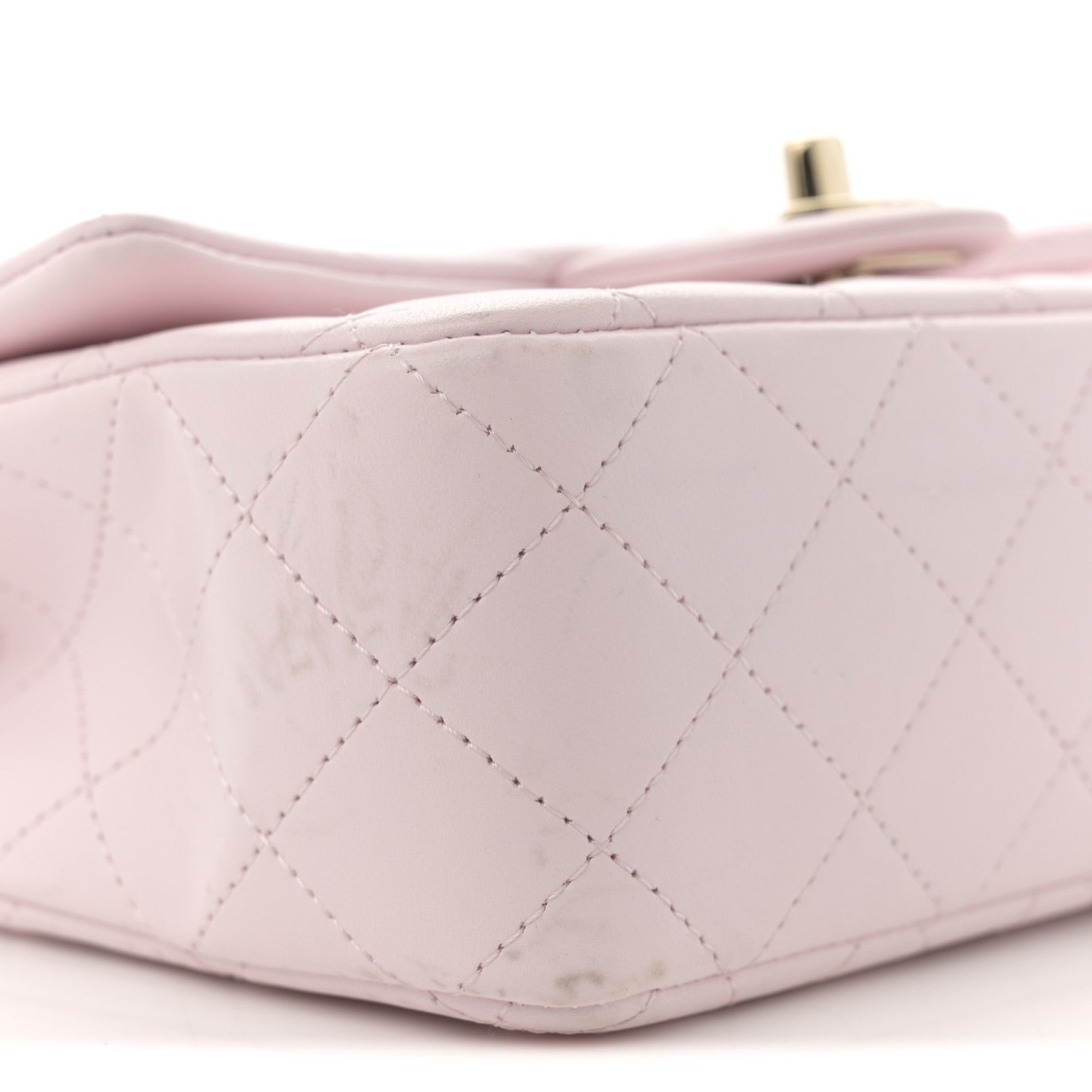 Chanel Lambskin Quilted Mini Top Handle Rectangular Flap Light Pink 10 of 14
