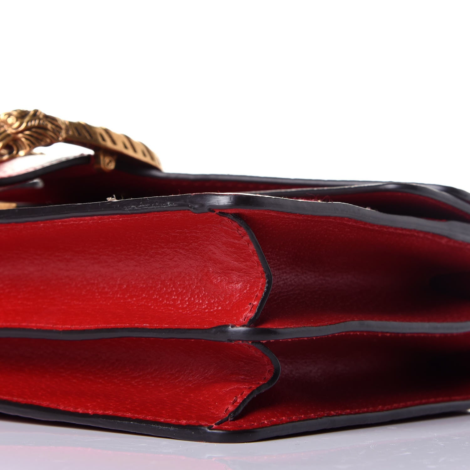 Gucci Calfskin Web Floral Embroidered Small Dionysus Shoulder Bag Hibiscus Red 9 of 9