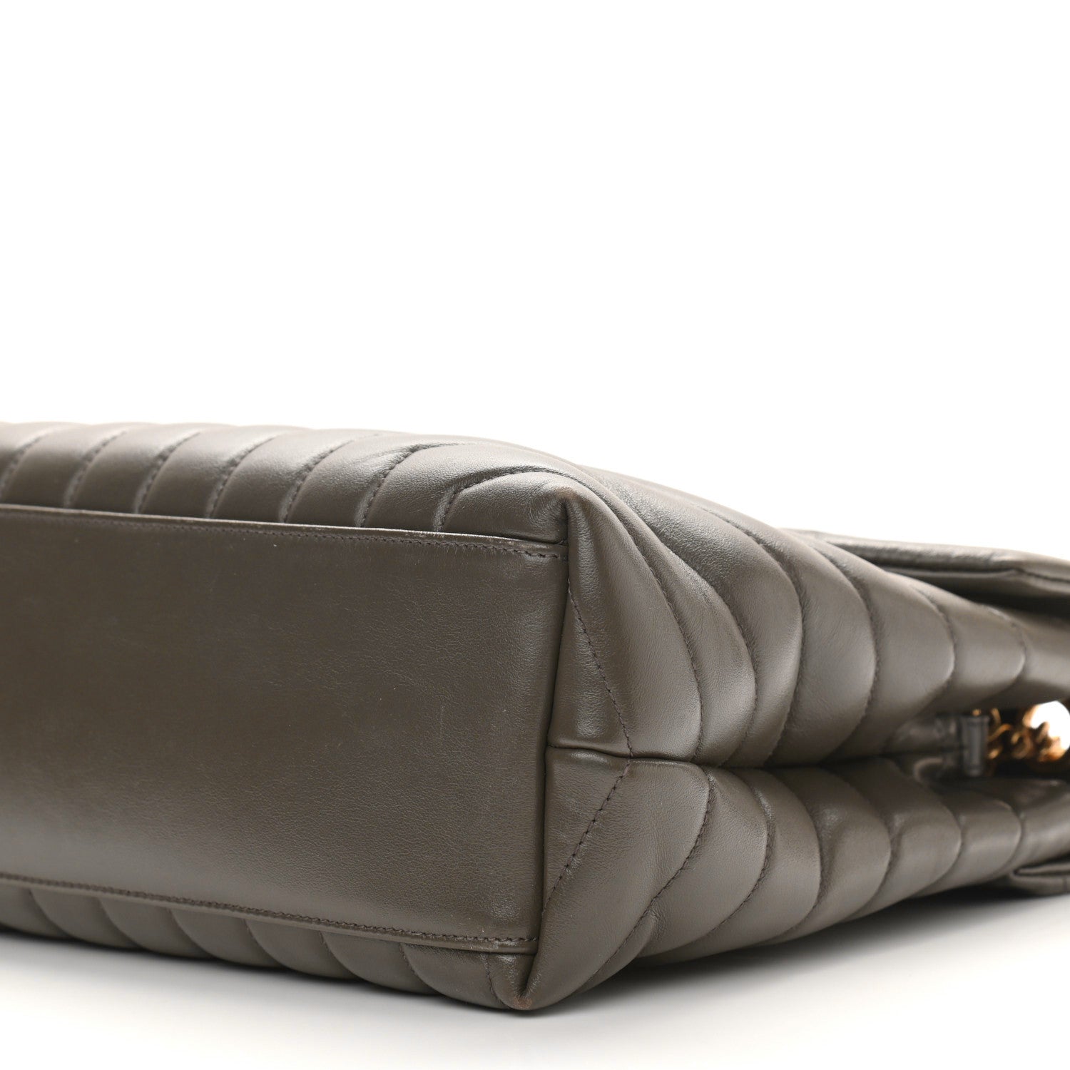 Saint Laurent Calfskin Y Quilted Monogram Medium Loulou Chain Satchel Dark Khaki 11 of 12