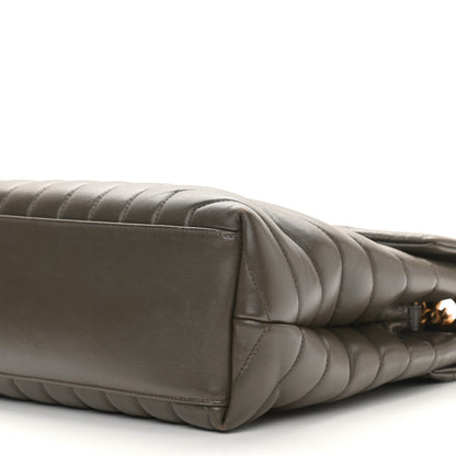 Saint Laurent Calfskin Y Quilted Monogram Medium Loulou Chain Satchel Dark Khaki 11 of 12