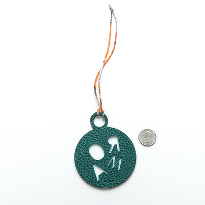 Hermes Togo Epsom Petit H Roma Bag Charm Malachite Bleu Electrique 2 of 3