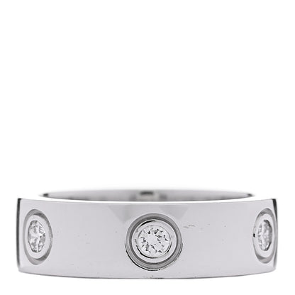 Cartier 18K White Gold Gold 6 Diamond 5.5mm LOVE Ring 50 5.25 3 of 5