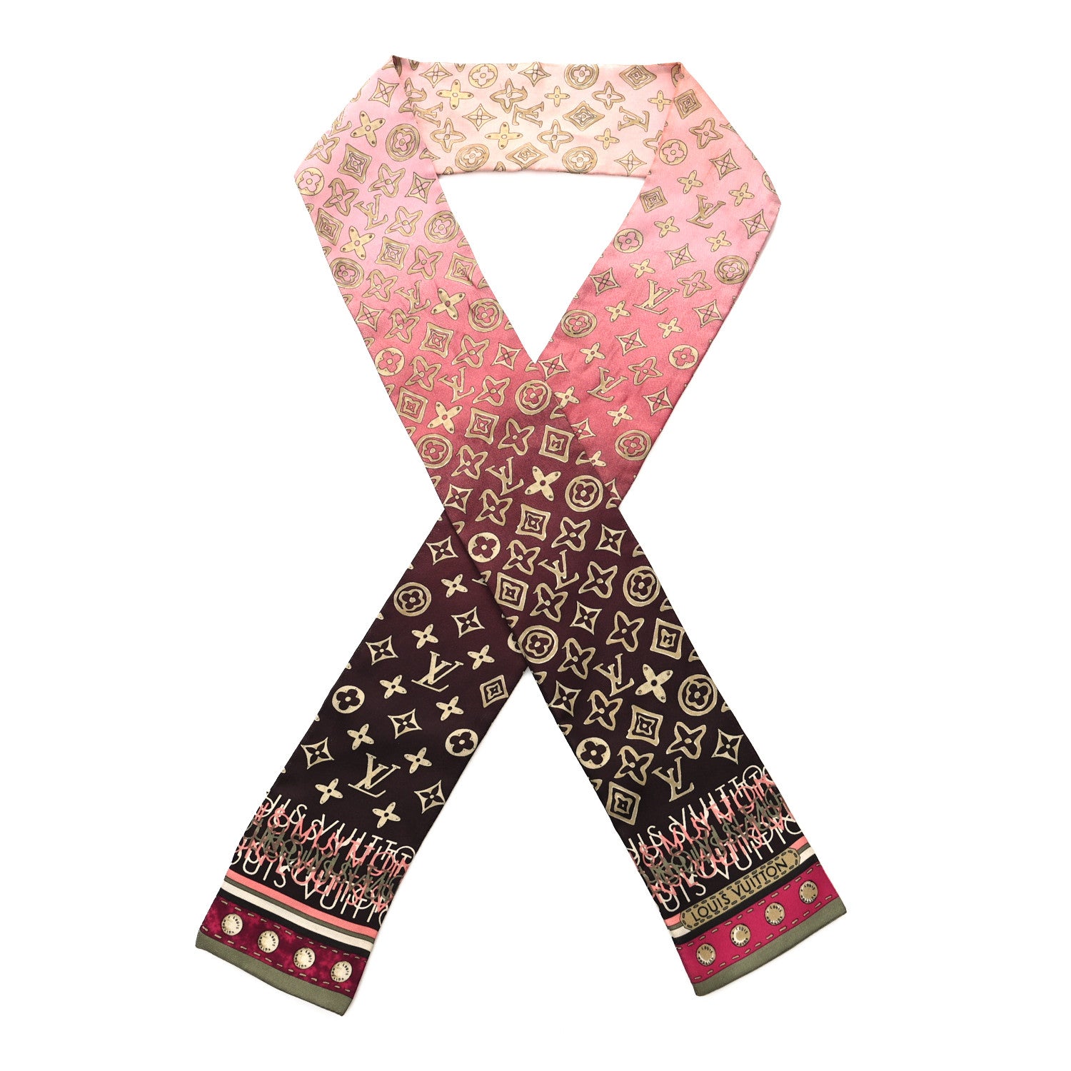 Louis Vuitton Silk Monogram Map Bandeau Plum Orient 1 of 4