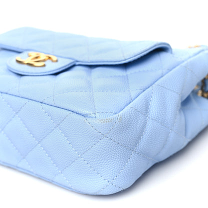 Chanel Caviar Quilted Small Wavy CC Hobo Light Blue 10 of 11