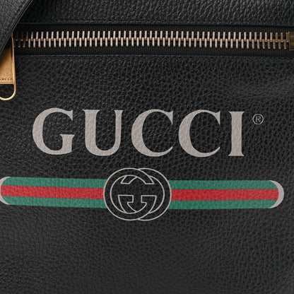 Gucci Grained Calfskin Logo Messenger Bag Black 8 of 11