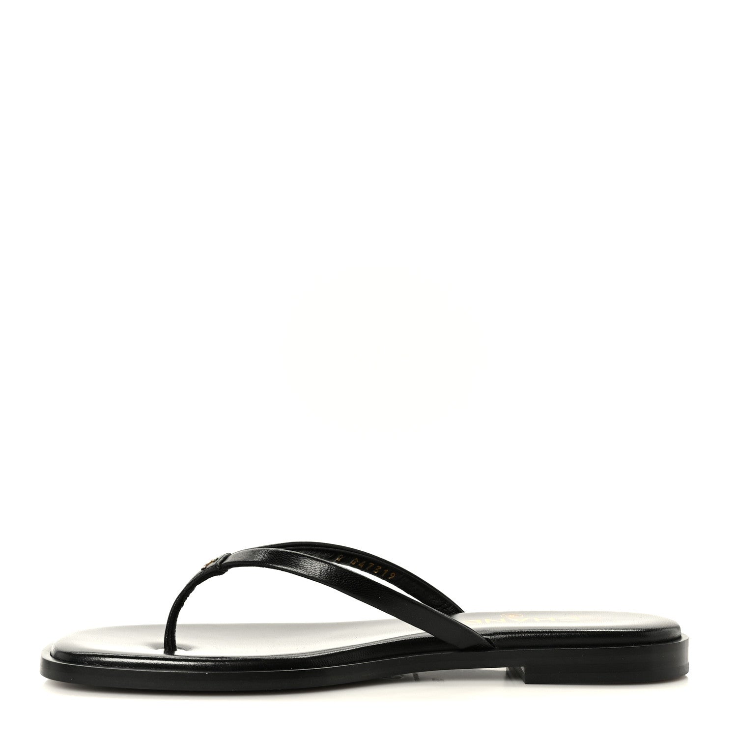 Chanel Lambskin CC Times Square Thong Sandals 38 Black 1 of 11